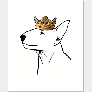 Miniature Bull Terrier Dog King Queen Wearing Crown Posters and Art